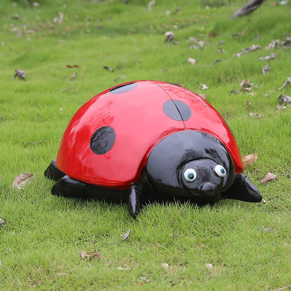 KTDT Decoración Mariquita Escultura de jardín Pintada a Mano, Jardín de
