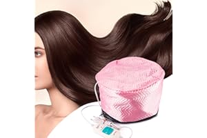 LIARTY Electric Hair Steamer Cap with Temperature Control, Removable Thermal Hair Care Hat for Home Spa (Pink Type)