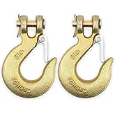 ESUDNT 5/16 Inch Thickened Clevis Hook G70 Heavy Duty Safety Chain Hooks for Trailer, Truck, Winch (2 Pack)