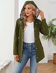 LOMON Women Rain Jacket Lightweight Hooded Jackets