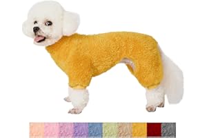 Kyaringtso Dog Sweater, 4 Legs Dog Coat, Dog Winter Clothes for Small Dogs Boy Girl, Puppy Outfits, Pet Coat, Cat Apparel (Large, Golden Yellow)