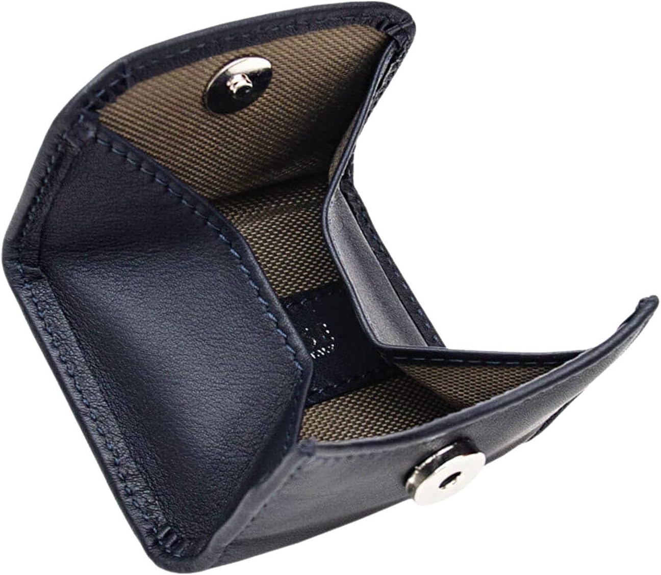 Tray Coin Purse - 100% Genuine Full-Grain Leather - Handmade in Italy by Expert Artisans - Elegant and Minimalist Design - Navy