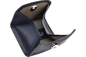 Maruse Slim Handmade Italian Leather Coin Purse for Women and Men - Navy Blue Small Coin Pouch with Magnetic Closure, Perfect Change Purse and Stylish Leather Pouch.