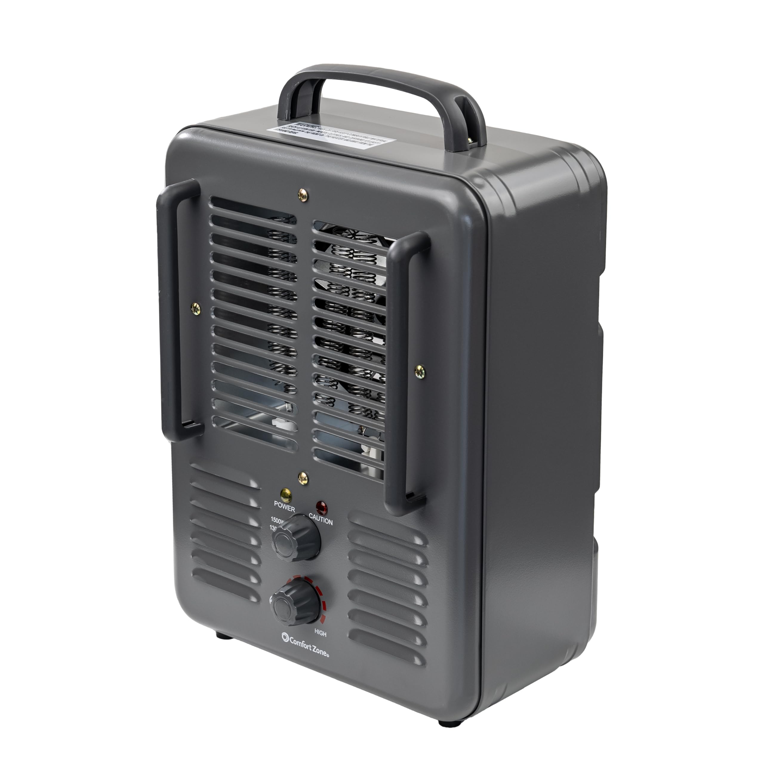 Comfort Zone Electric Portable Milkhouse Style Utility Space Heater with Adjustable Thermostat, Overheat Protection, and Safety Tip-Over Switch, Ideal for Garage or Greenhouse, 1,500W, CZ798