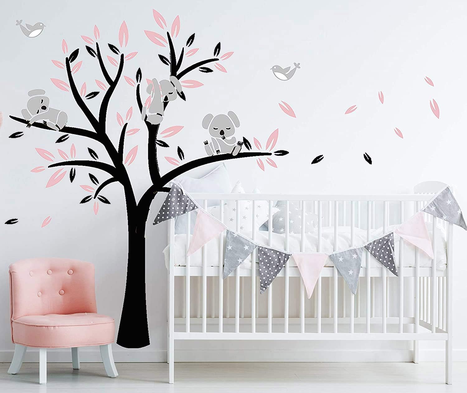 Marron Vert Aiyang Koala Arbre Enfant Stickers Muraux Pepiniere Mur Autocollants Mignon Oiseaux Koalas Mur Art Bebe Stickers Decoration De Chambre Bebe Decorations Murales Bebe Puericulture Helpacreche Co Za