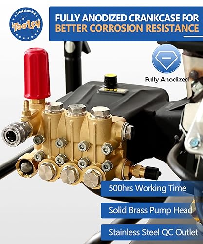 Waltvotur Pressure Washer Pump – 4 GPM, 4400 PSI, 1” Horizontal Shaft, 9-15 HP, Model GYB-4, 1-Year Warranty