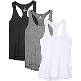 icyzone Women's Racerback Workout Athletic Running Tank Tops (Pack of 3)