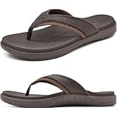 KuaiLu Mens Sport Flip Flops Comfort Orthotic Thong Sandals with Plantar Fasciitis Arch Support Outdoor Summer Beach Size 7~15