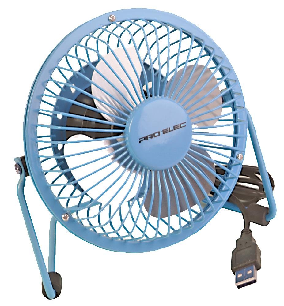 pro elec HG00979 4-Inch Mini USB Desk Fan - Blue