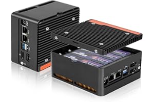 N150 Mini PC X86 P6 NAS Server, 4×M.2 NVMe Slots, DDR5 up to 48GB, 4K Dual Display, USB 3.2 10Gbps, 2.5GbE Ethernet, Firewall