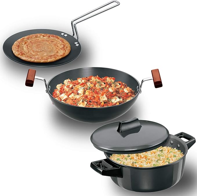 Futura Hard Anodised Cookware Set No 4 (contains L53, L18 & L62) (LS5) (HWS_LS5_BLK Black) Buy