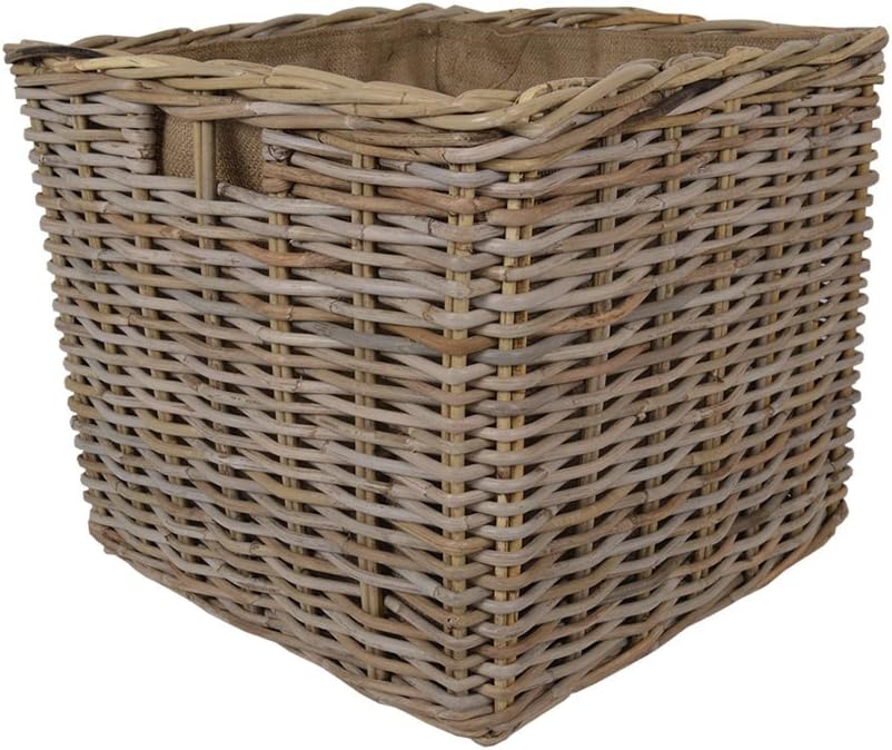 Wovenhill Kubu Rattan Square Extra Large Storage Log Basket W60 x D60 x H48cm Amazon.co.uk