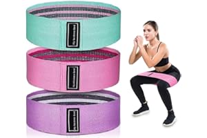 Exercise Bands, 3 Levels Fabric Resistance Bands for Working Out, Workout Bands Resistance for Women & Men, Multi-Colored Fab