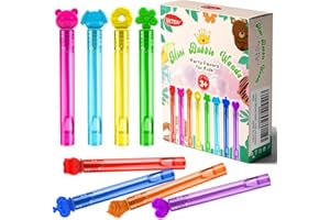 VKTEN 32Pcs Mini Bubble Wands Assortment 8 Styles 8 Colors Bubble Party Favors for Kids, Bubbles for Kids, Birthday Party Favors, Bath Time, Classroom Prizes Gifts Stocking Stuffers for Girls Boys