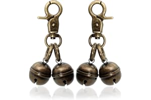 KITTAIL Copper Bells for Dog Collars with Snap Clips - Made of Pure Copper for Dogs/Cat - Clear Sound & No Rust - Save Birds Wildlife, Know Where Your Pet Christmas Sounds