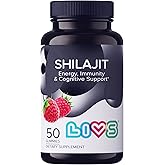 LIVS Shilajit Gummies for Men & Women – 1000mg Pure Himalayan Resin Extract, Rich in Fulvic Acid & 85+ Trace Minerals – Natural Energy & Immune Support Supplement – Vegan Raspberry Flavor, 50 Count