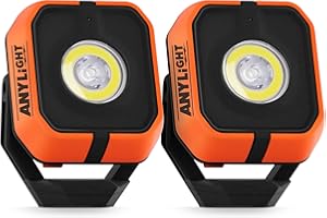 Anylight Led Work Light with 4 Modes,1200LM Portable COB Magnetic Light,3350mAh Recharge Spotlight and Floodlight,150° Rotate