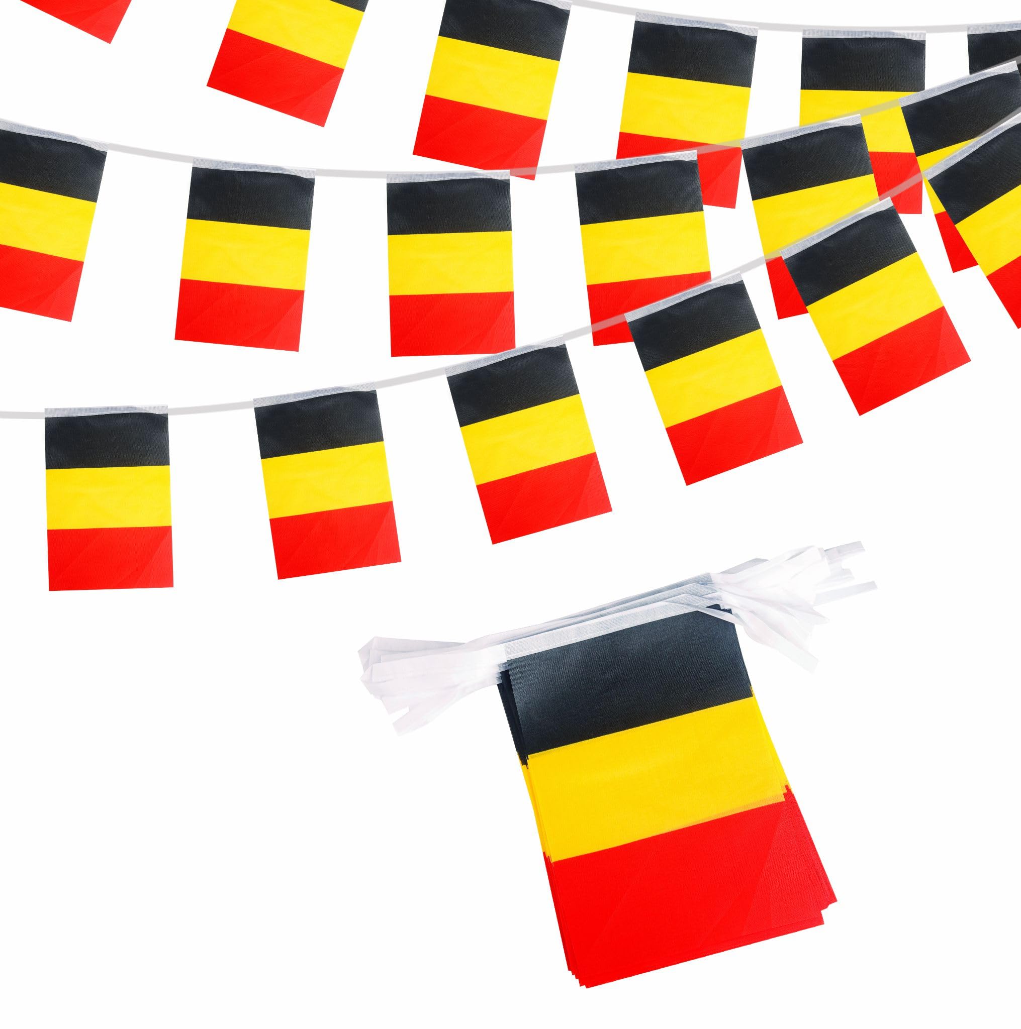 Belgium Flags Bunting België Bunting Oly 2024 Decorations 10m 30 Flags, Belgium Bunting Flags Banner for Oly Games 2024 Sports Football Events National Day Party Decorations