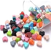 40PCS Square Heart Silicone Beads Mix Colorful Shaped Beads for DIY Crafts