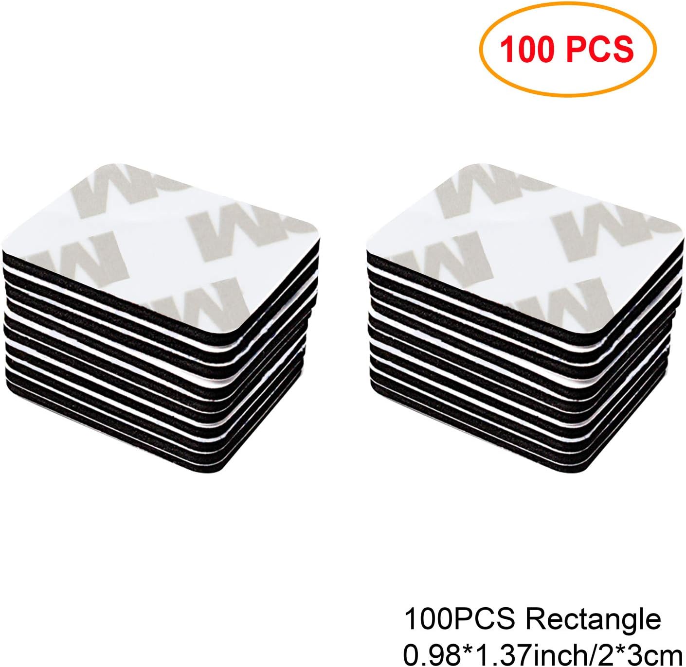 100 PCS Double Sided Foam Tape Strong Pad Mounting Adhesive Replacement High Bond Dots for Wall Surface Balloon Christmas Leather Rubber Mirror Face, Black, Rectangle