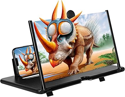 Amazon 在庫一掃 Mirao スマホ画面拡大鏡 スマホスタンド 12インチ Hd 2 4倍 3d 携帯 スクリーン拡大器 タブレット スタンド折り畳み式 スマホ用映画ビデオ鑑賞 携帯スタンド 360 自由回転 怠け者スタンド デスク 多機能調節可能 スマホ スタンド ブラック