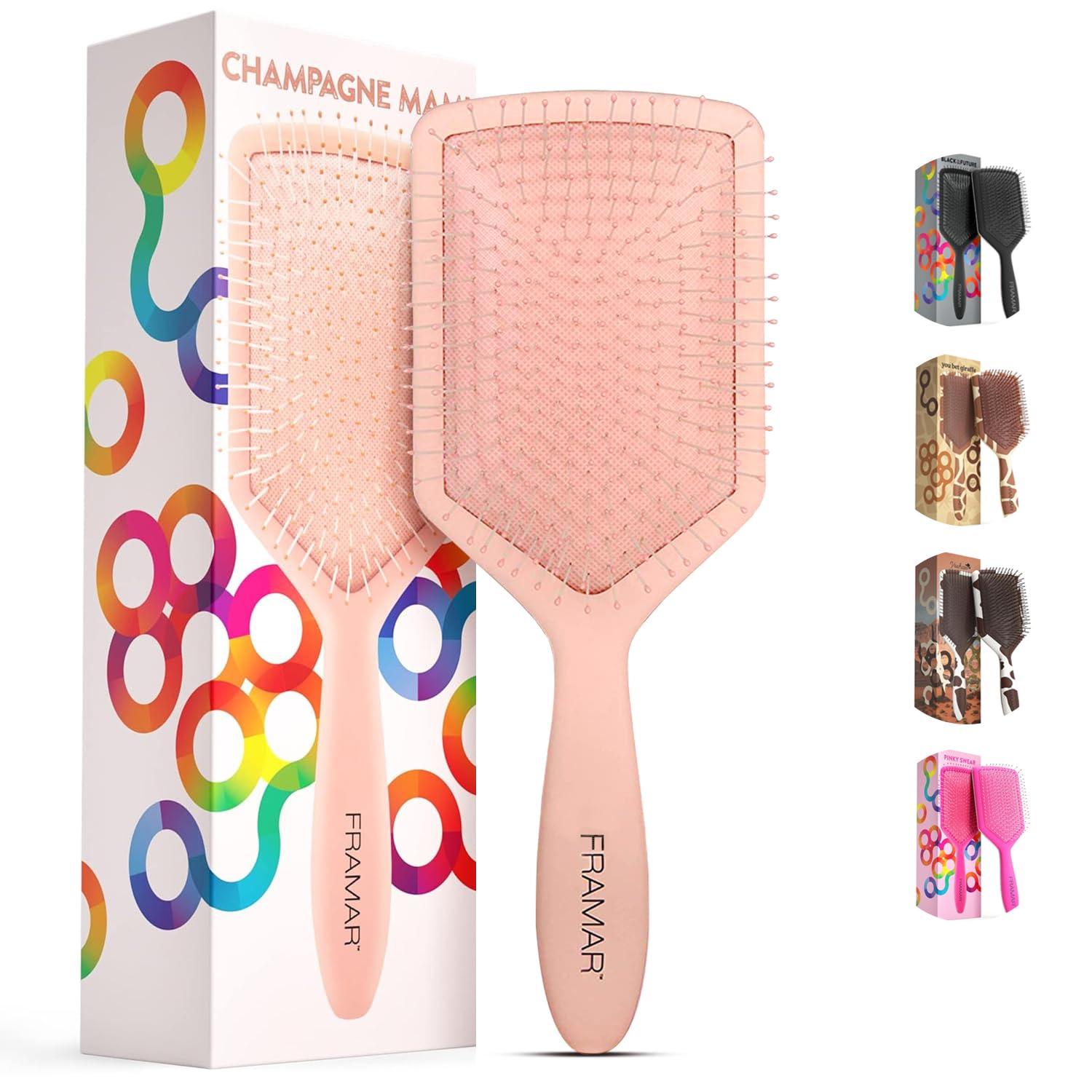 FRAMAR Paddle Brush for Thick Hair – Hairbrushes for Women, Detangle HairBrush Women, Curly Hair Brush Detangler, Brush for Curly Hair, Detangle Wet Hair Brush Detangler