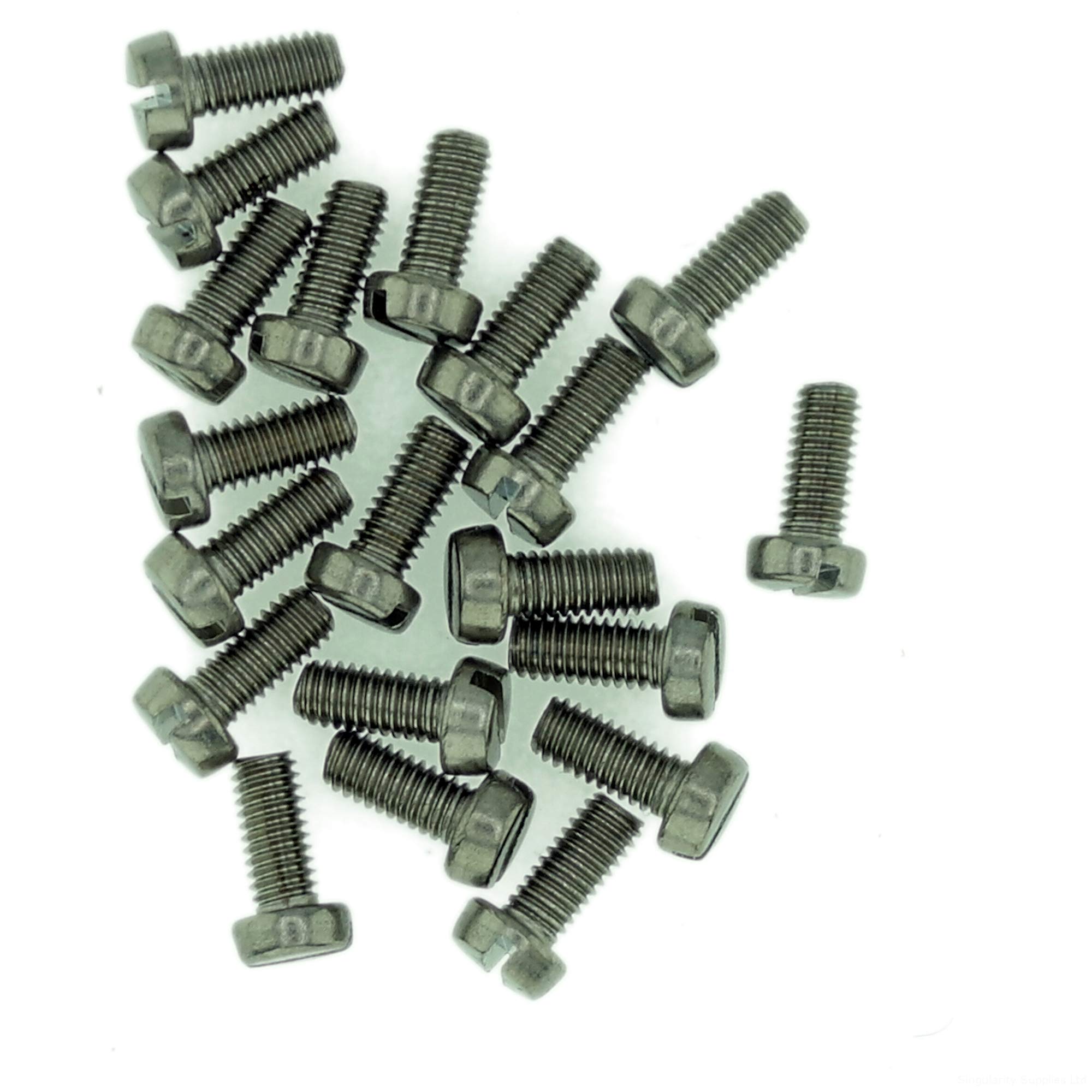 M1.2 (1.2mm x 5mm) Slot Cheese Machine Screw (Bolt) - Stainless Steel (A2) (Pack of 20)
