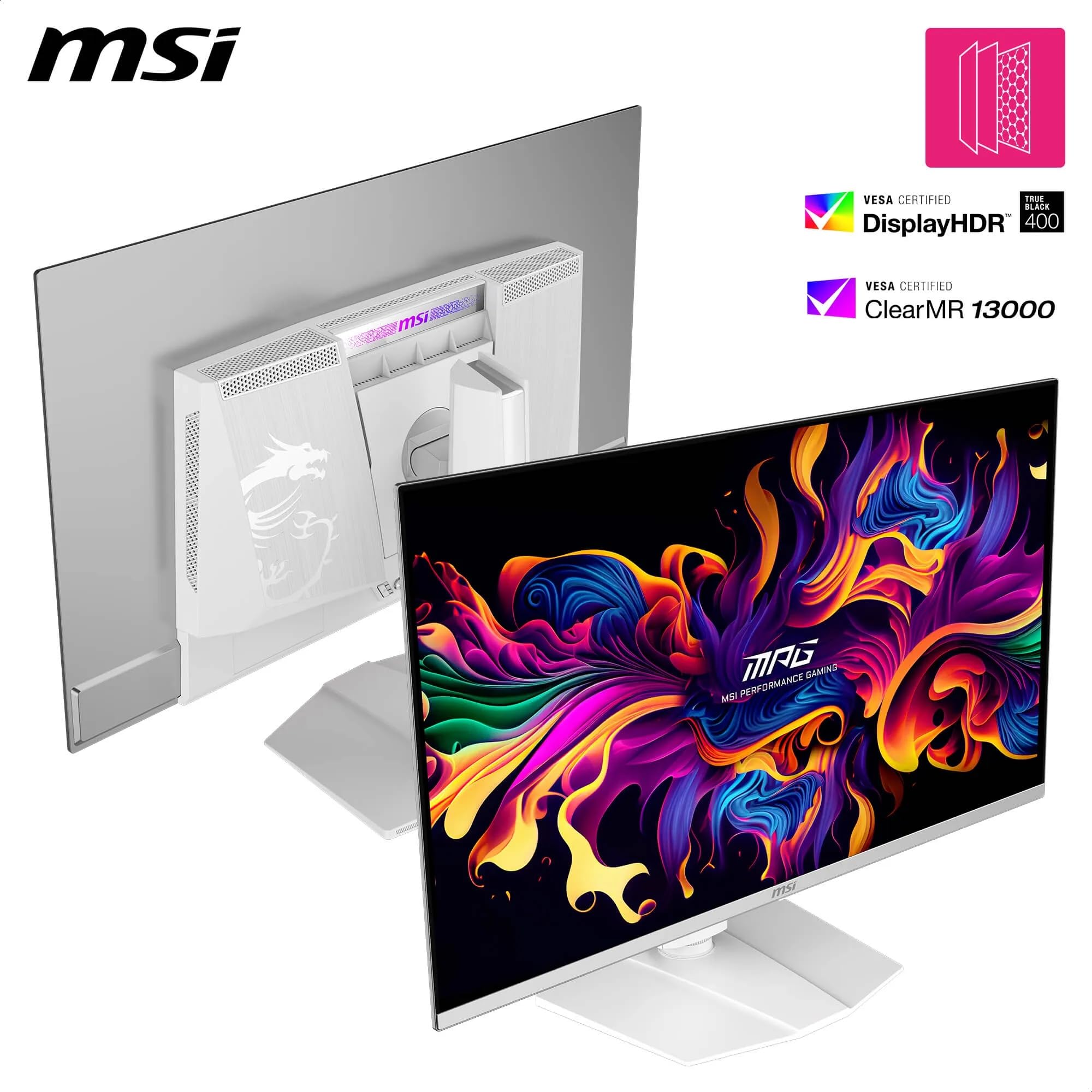 MSI MPG 321URXW QD-OLED 31.5 Inch 4K UHD Gaming Monitor - 3840 x 2160 Quantum Dot OLED Panel, 240Hz / 0.03ms, 99% DCI-P3, ΔE≤2, DisplayHDR True Black 400, KVM, RGB - DP 1.4a, HDMI 2.1, USB Type-C