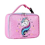 Sequin Unicorn Lunch Box for Girls, Reversible