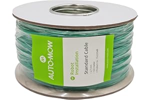AUTO-MOW 300 Ft Heavy Duty Robotic Lawnmower Boundary Wire - 9 Gauge AWG (2.7mm Thick) Underground Electric Perimeter Wire for Robot Mower Installation, Weatherproof Green Cable