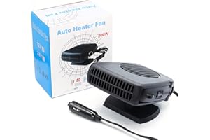 Calenton para Carro Chauffage de voiture portable 12 V 200 W Rotation à 360° Noir