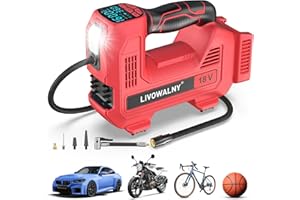 Cordless Tire Inflator Portable Air Compressor Tire Air Pump Compatible With Milwaukee 18V Battery- LIVOWALNY 160PSI Auto Pum