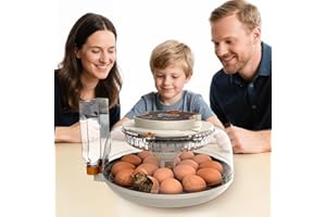 JISSBON Incubators for Hatching Eggs,18 Egg Incubator with Automatic Egg Turning and Humidity Control,Incubators for Chicken Eggs, Ducks, Goose, Quail, Turkey,Egg Incubator with LED Display, Egg Candler