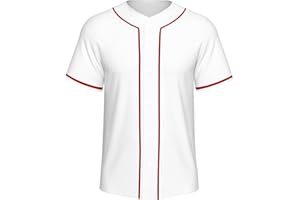 Lalkllo Men Baseball Jersey Solid Shirts Plain Casual Button Down Short Sleeves T-Shirt Sports Uniform S-2XL
