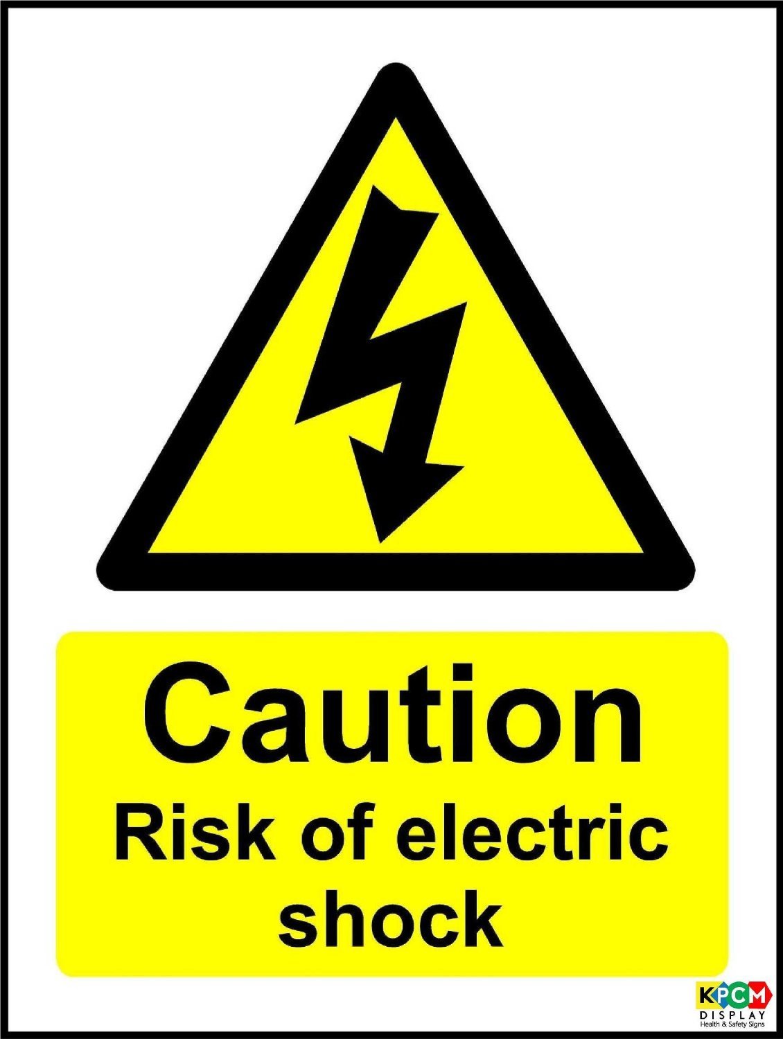 Caution Risk Of Electric Shock Safety Sign Self adhesive sticker