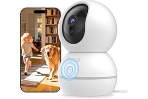 Noorio 2K 4MP Pan/Tilt Indoor Security Camera, Two-Way Audio, HD Night Vision, AI Human Detection, Auto-Tracking & One-Click 