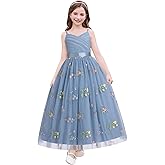 IDOPIP Flower Girl Dress for Wedding Formal Pageant Dresses for Girls Junior Bridesmaid First Communion Birthday Tulle Gown