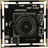 ELP H.264 USB Camera Module with Microphone - 720P/30FPS PC Webcam for PC | Mini Lightburn Camera for Laser, UVC USB2.0 PC Camera for Windows, Linux, Android, Mac, Industrial Security Webcam for Laptop