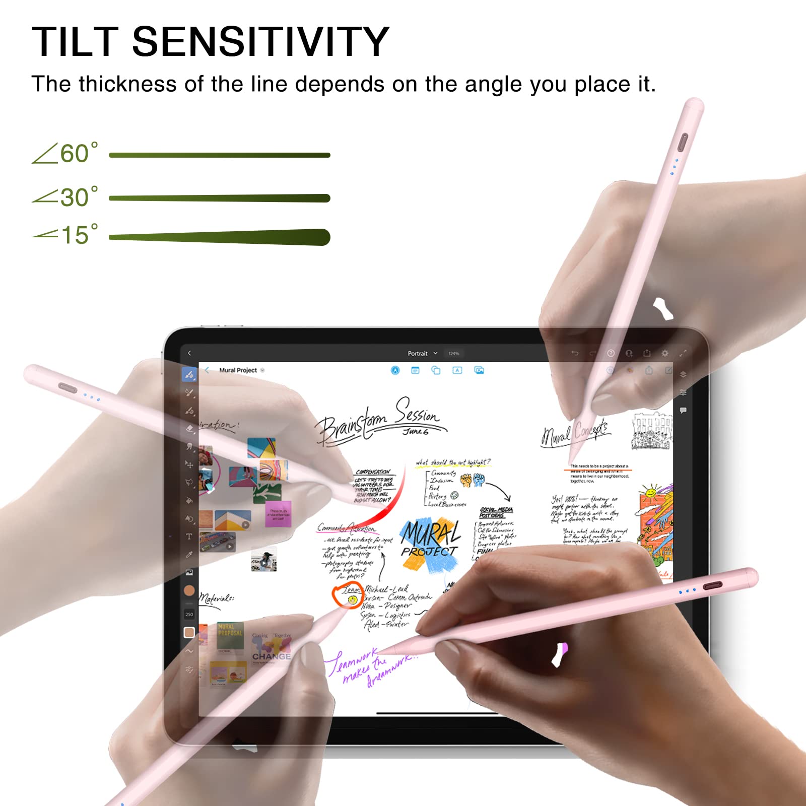 Pen for iPad 2018-2025, HATOKU 15 Mins Fast Charging Pencil 1st Gen with Tilt & Palm Rejection Compatible with iPad Air 3/4/5/M2/M3, iPad mini 5/6/7, iPad 6/7/8/9/10/11, iPad Pro 11