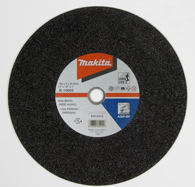 Makita B10665 Abrasive Chop Saw Wheel Metal Cut 355mm x 3 x 25.4mm for