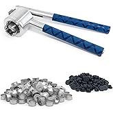 YoShin 13mm Flip Vial Crimper, 100 Pcs Flip Caps and 100 Pcs Rubber Stoppers Included, Quality Crimped Seal, Manual Vial Crim