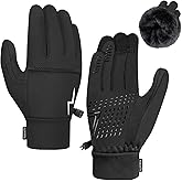 YukiniYa Kids Winter Gloves Long Fleece Waterproof Windproof Touchscreen Warm With Reflective For Kids Snow Skiing 3-15 Years