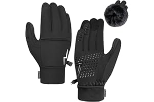 YukiniYa Waterproof Kids Winter Gloves for 3-15 Years Boys Girls Warm Anti-slip Touchscreen Snow Ski Cycling with Long Fleece