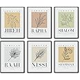 Bible Wall Art Print Set of 6 Christian Scripture Wall Art Decor Jehovah Jireh Rapha Shalom Shammah Nissi Raah Wall Art Bible Verse Poster Modern Minimalist for Living Room Bedroom 8x10 Inch UNFRAMED