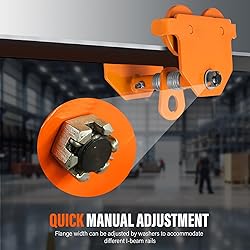 2200LBS I-Beam Trolley 1 Ton Manual Adjustable for