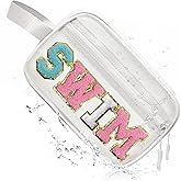 COSHAYSOO Clear SWIM Bag Waterproof Valentines Grab Bag Gifts for Women Teen Girls Swimmer Team Coach, Swimming Pool Accessories Organizer Transparent Makeup Toiletry Bag Beach Travel Cosmetic Pouch