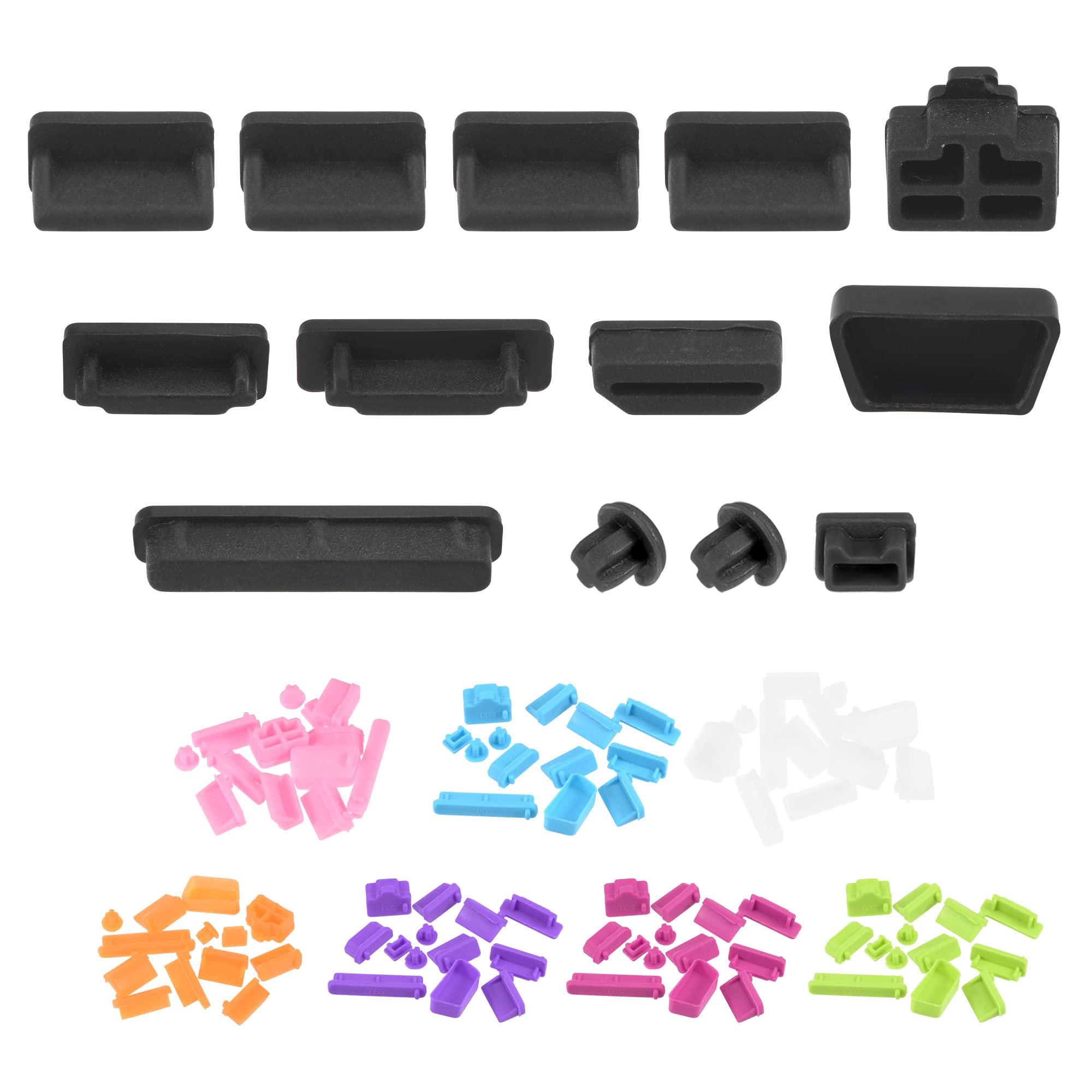 sourcing map Silicone Anti-Dust Port Stopper Plug Cover for PC Laptop Notebook Computers 8 Sets (13pcs/Set)