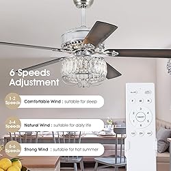 Kviflon Chandelier Ceiling Fans with Lights - 52