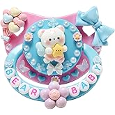 CutiePlusU Adult Sized Pacifier Dummy for Adult DIY Handmade Adult Pacifiers- Star Bear Blue