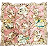 100% Pure Mulberry Silk Scarf 43”*43” Large Square Lightweight Headscarf Women’s Hair Wraps Shawls with Gift Packed